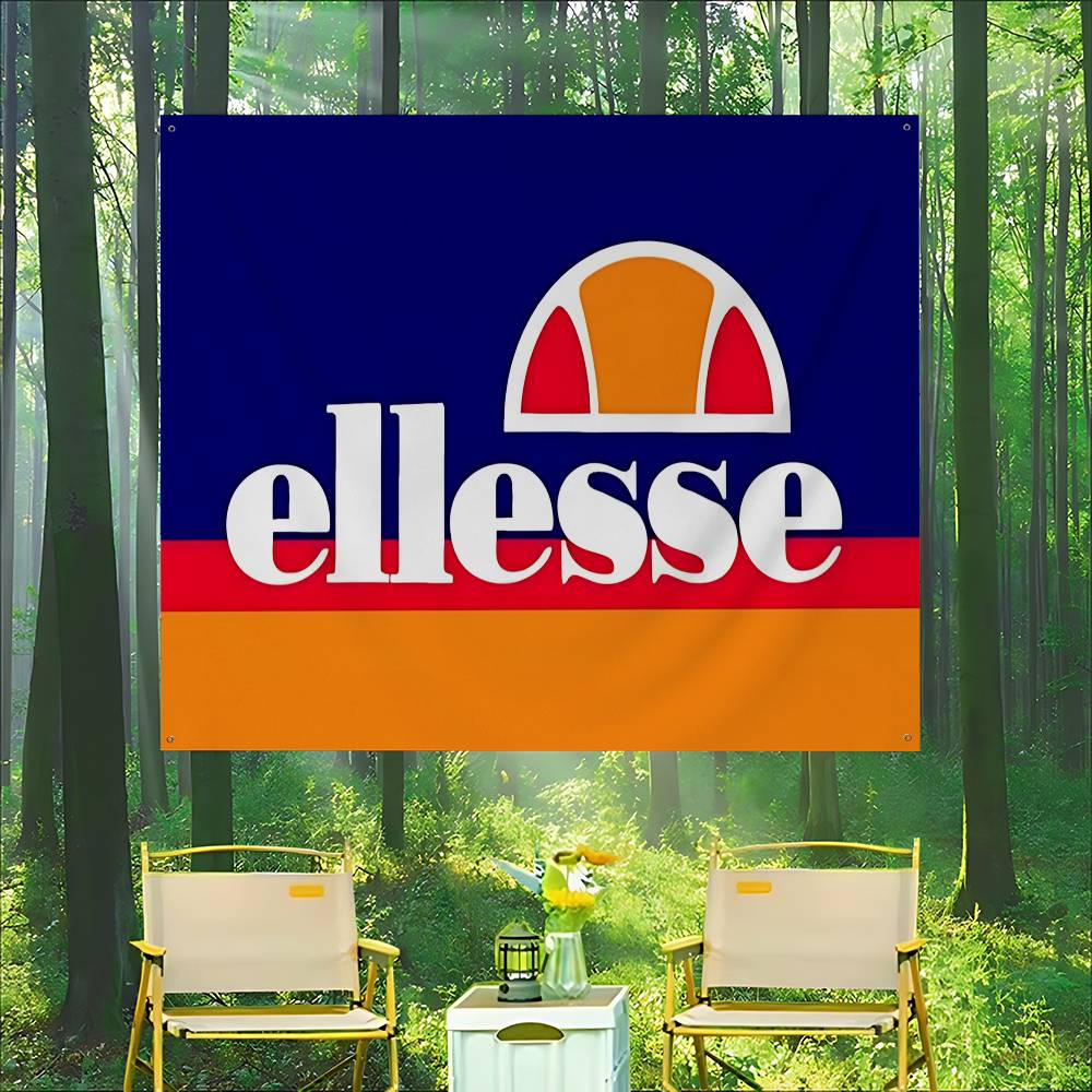 Commercial Printing Company - Drapeau publicitaire commercial avec logo E-Ellesse,