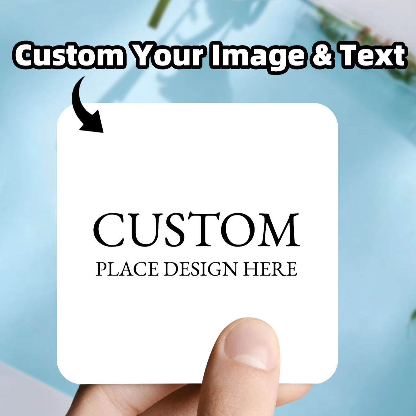 Commercial Printing Business - 1 à 100 autocollants carrés personnalisés